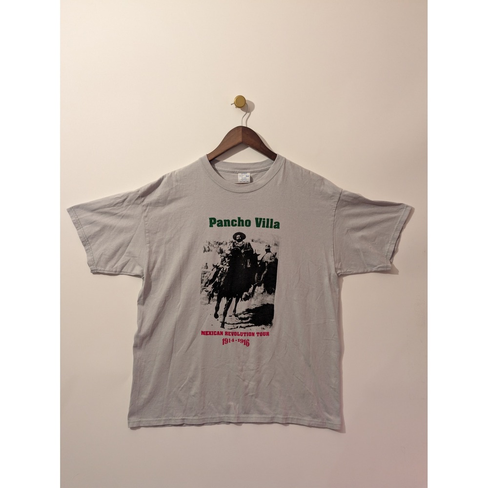 Caballero Pancho Villa T-Shirt Mens XL Gray Excellent Mexican Revolution Graphic